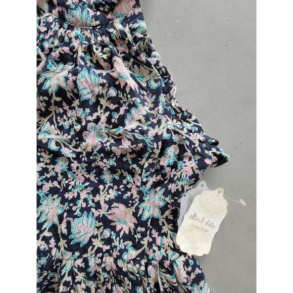 NWT Altar'd State Dark Floral Mock Neck Boho Cottage Sleeveless Dress Size Small - Picture 4 of 7
